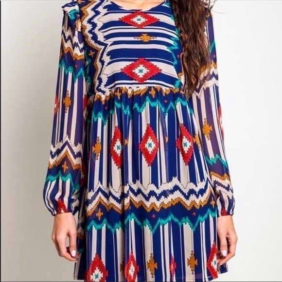 Umgee Dresses & Skirts - UMGEE Aztec Design Dress